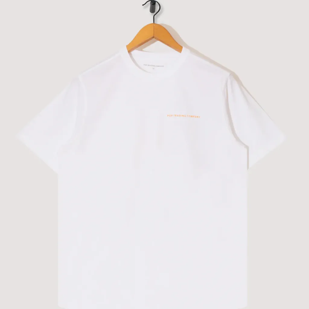 T-Shirts|Pop Trading Company Logo Tee - White/Island Poppy