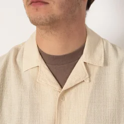 Shirts|Sunspel Loose Weave Check Shirt - Ecru