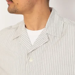 Shirts|Norse Projects Mads Poplin Stripe S/S Shirt - Ecru