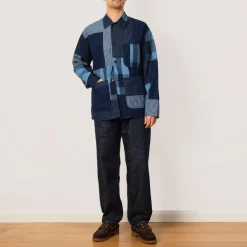 Jackets|Beams Plus MIL Chore Jacket - Indigo Patchwork