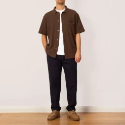 Trousers|Universal Works Military Chino - Navy Seersucker