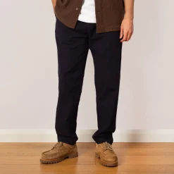 Trousers|Universal Works Military Chino - Navy Seersucker