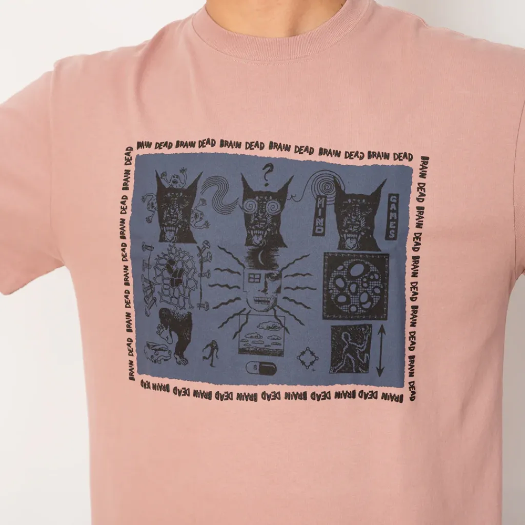 T-Shirts|Brain Dead Mind Games T-Shirt - Mauve