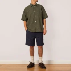 Shirts|Norse Projects Mo Oversized S/S Stripe Shirt - Moss Green