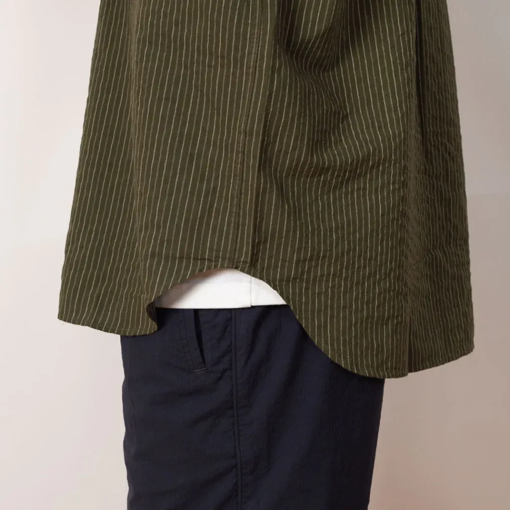 Shirts|Norse Projects Mo Oversized S/S Stripe Shirt - Moss Green