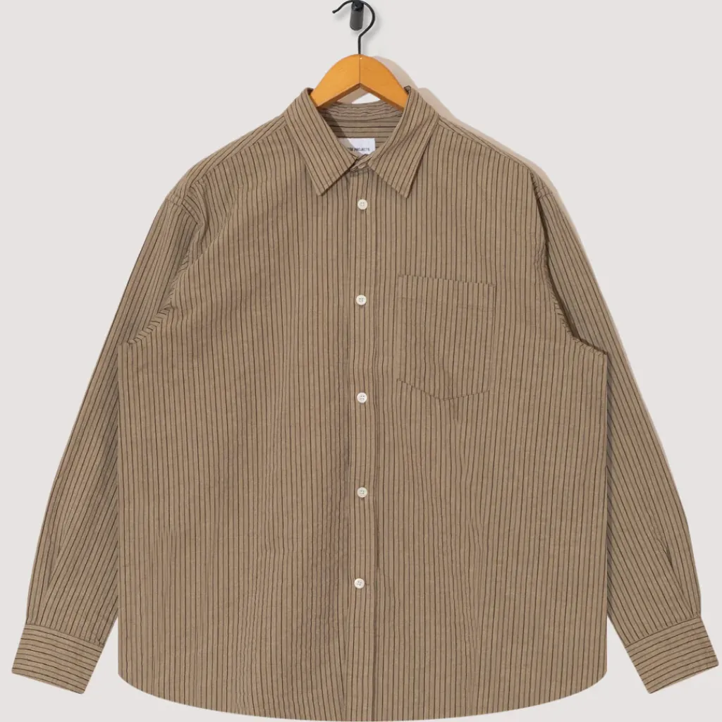Shirts|Norse Projects Mo Oversized Stripe Shirt - Clay