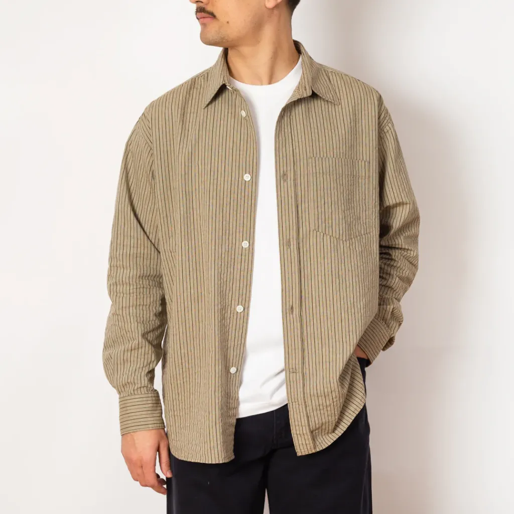 Shirts|Norse Projects Mo Oversized Stripe Shirt - Clay