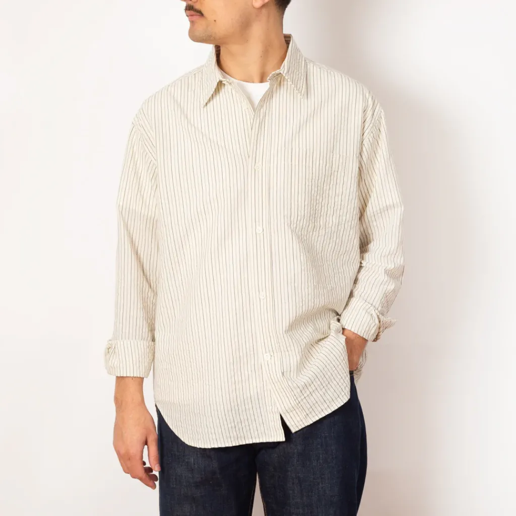 Shirts|Norse Projects Mo Oversized Stripe Shirt - Chestnut