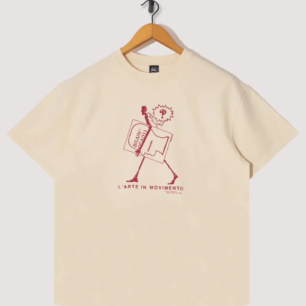 T-Shirts|Brain Dead Movimento T-Shirt - Cream