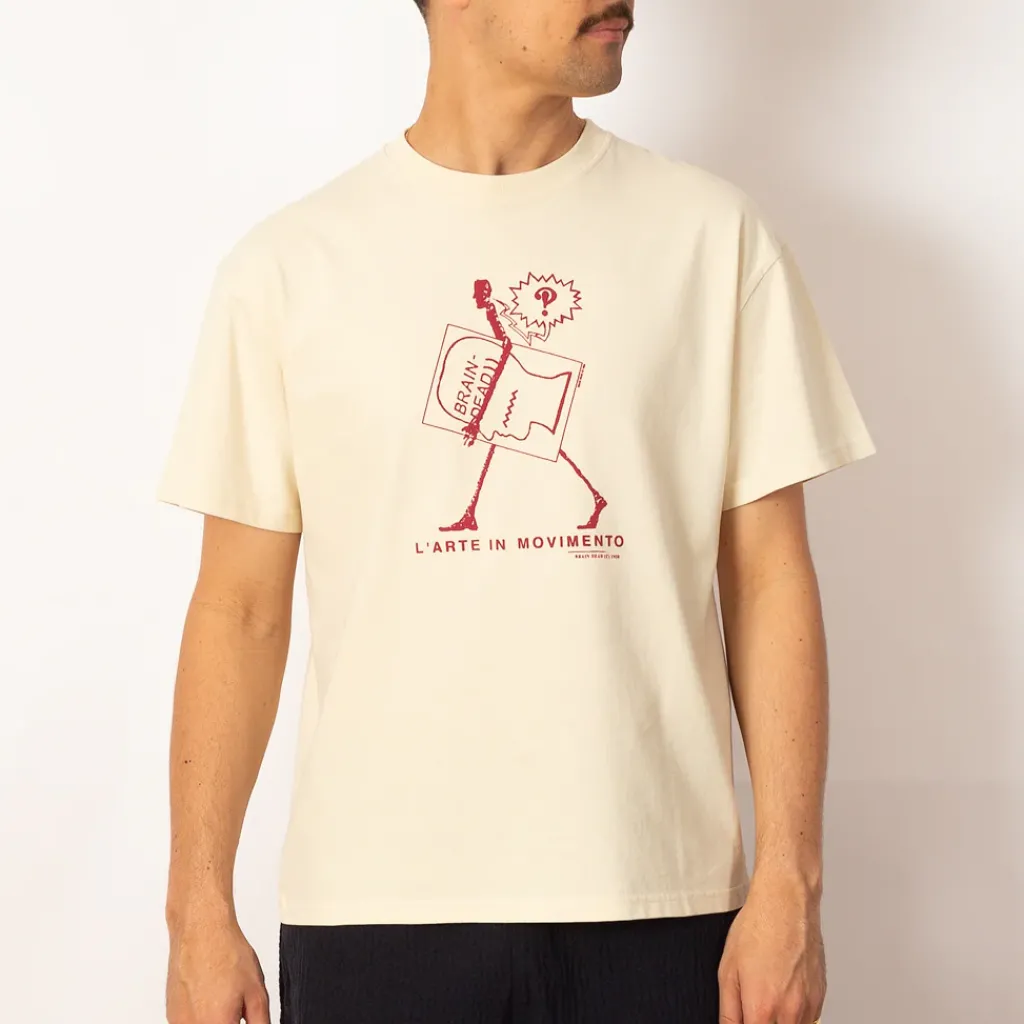 T-Shirts|Brain Dead Movimento T-Shirt - Cream