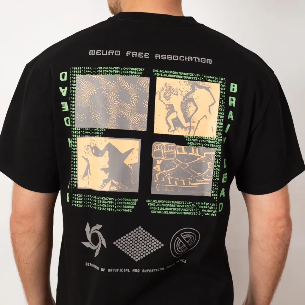 T-Shirts|Brain Dead Neuro Free Association T-Shirt - Washed Black