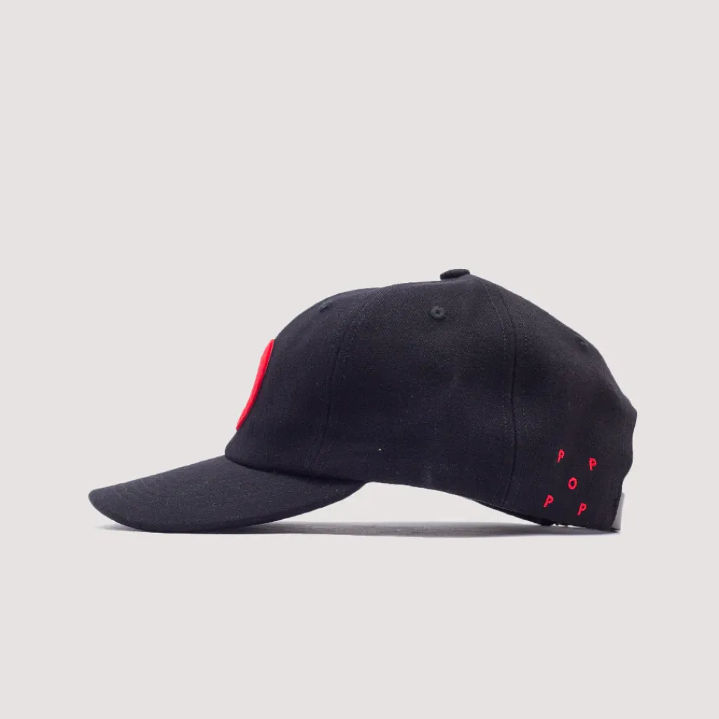 Headwear|Pop Trading Company O 6 Panel Cap - Black/Red