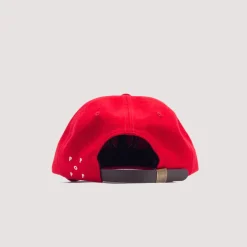 Headwear|Pop Trading Company O 6 Panel Cap - Haute Red/White