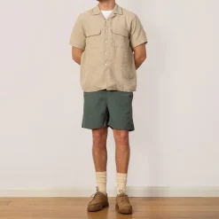 Shirts|Beams Plus Open Collar Shirt - Beige