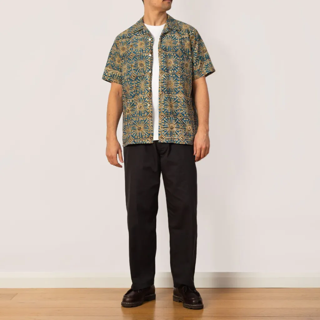 Shirts|Beams Plus Open Collar Shirt - Blue