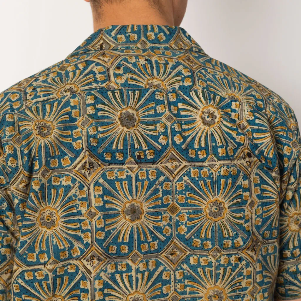 Shirts|Beams Plus Open Collar Shirt - Blue
