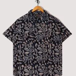 Shirts|Beams Plus Open Collar Shirt - Navy Leaf