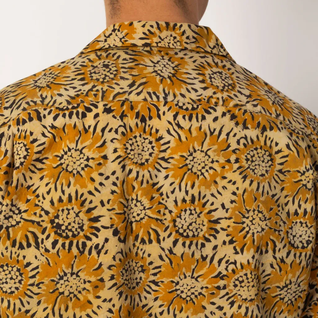 Shirts|Beams Plus Open Collar Shirt - Yellow Sun Flower