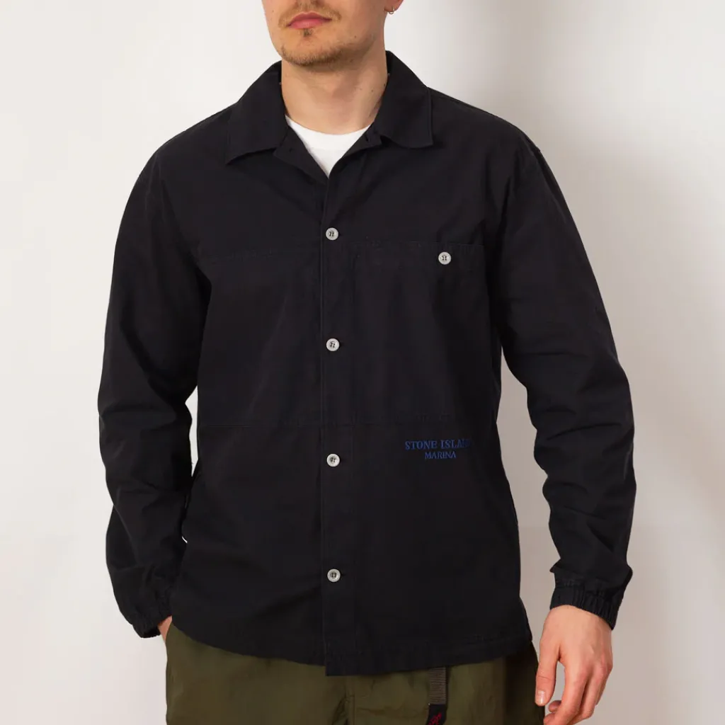 Jackets|Stone Island Marina Overshirt - Navy Blue (V0020)