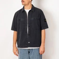 Shirts|Stone Island Overshirt S/S - Navy Blue (V0120)