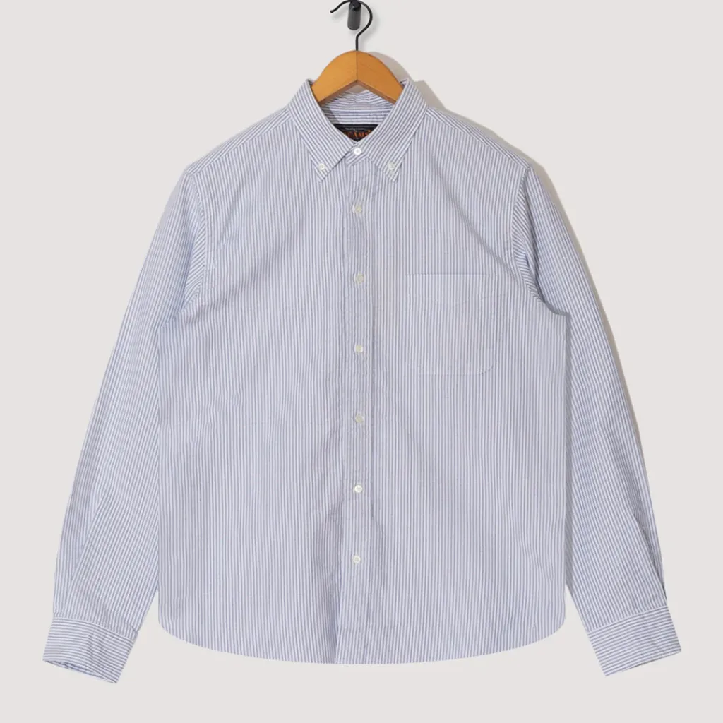 Shirts|Beams Plus Oxford Candy Stripe Shirt - Blue
