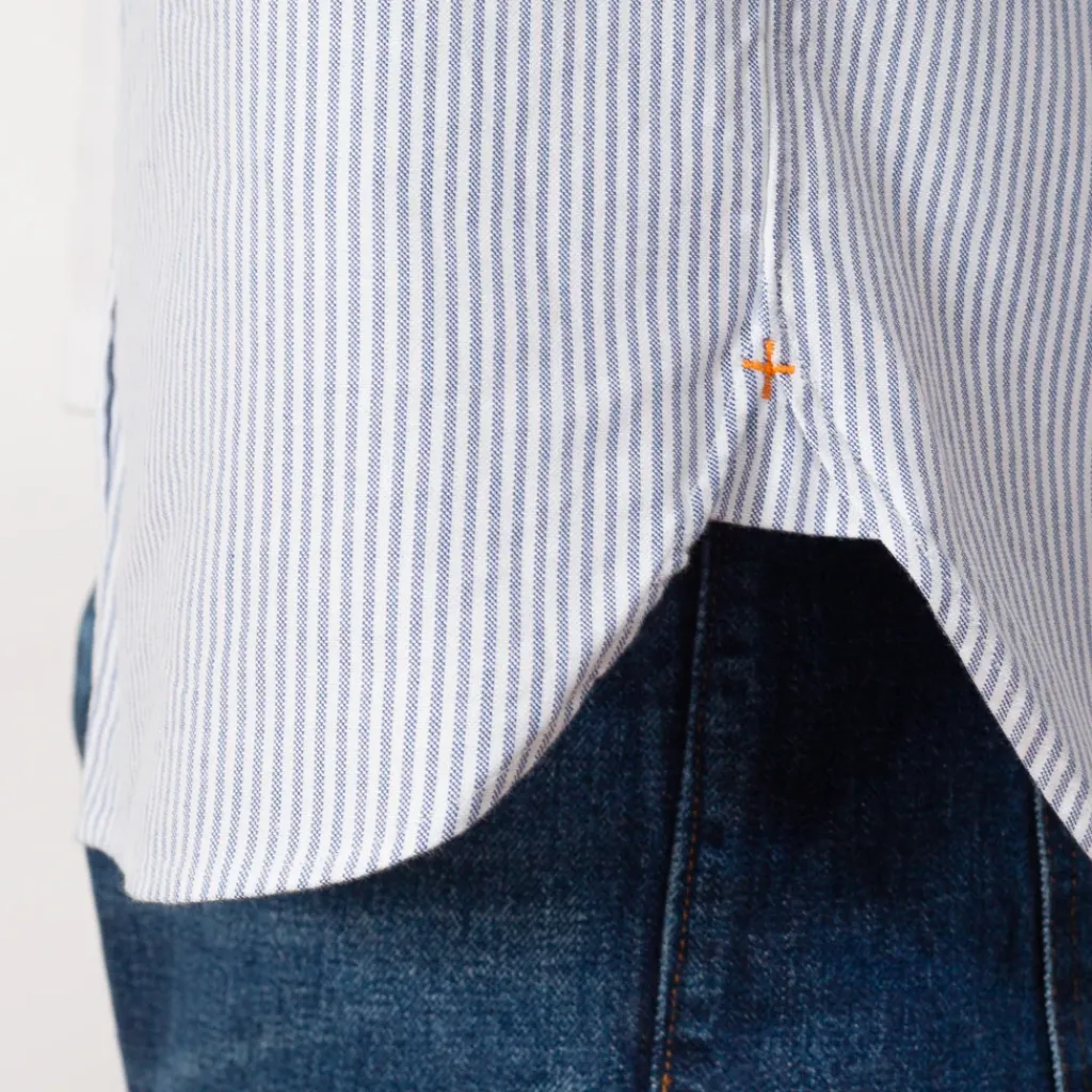 Shirts|Beams Plus Oxford Candy Stripe Shirt - Blue