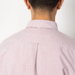 Shirts|Beams Plus Oxford Candy Stripe Shirt - Wine