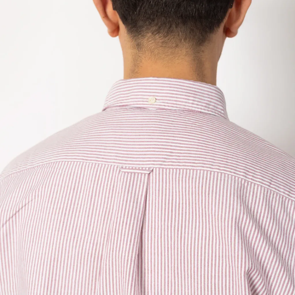 Shirts|Beams Plus Oxford Candy Stripe Shirt - Wine