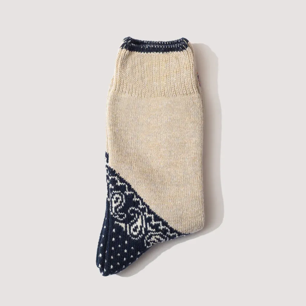 Socks|Kapital Paisley Bandana Socks - Navy