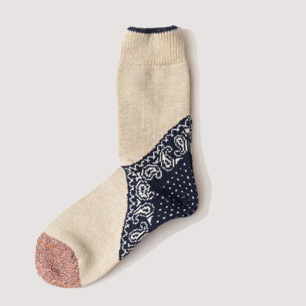 Socks|Kapital Paisley Bandana Socks - Navy