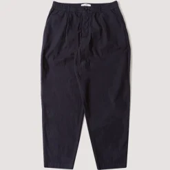 Trousers|Universal Works Pleated Track Pant - Navy Seersucker