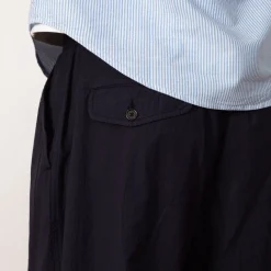 Trousers|Universal Works Pleated Track Pant - Navy Seersucker