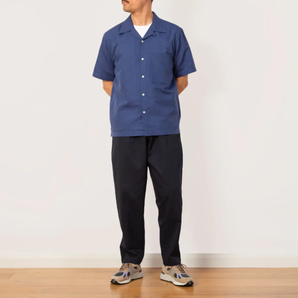 Trousers|Universal Works Pleated Track Pant - Navy Twill