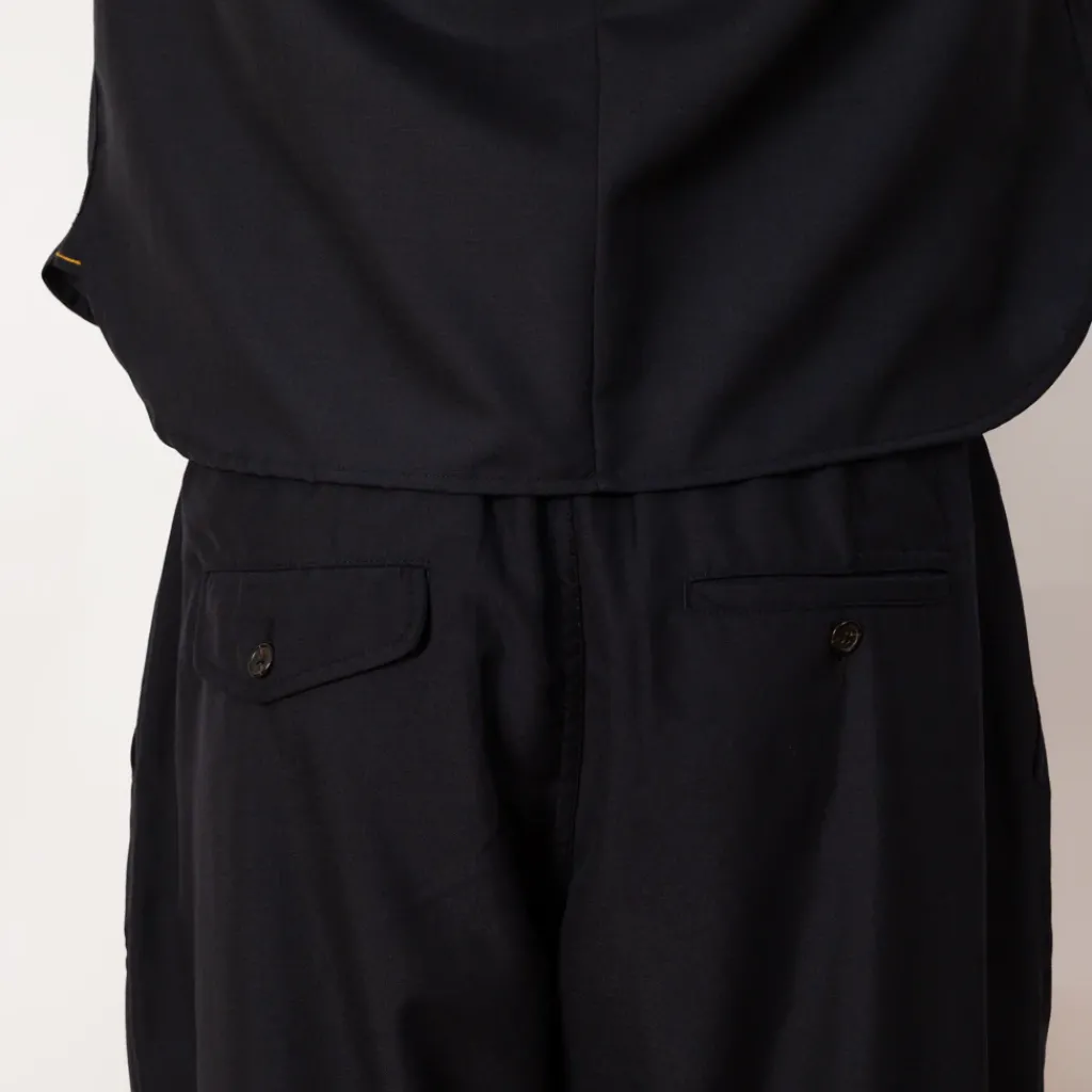 Trousers|Universal Works Pleated Track Pant - Navy Tropical Wool