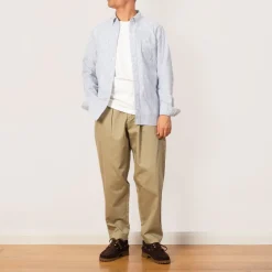 Trousers|Universal Works Pleated Track Pant - Stone Twill