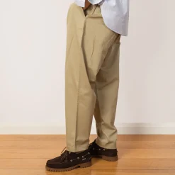 Trousers|Universal Works Pleated Track Pant - Stone Twill