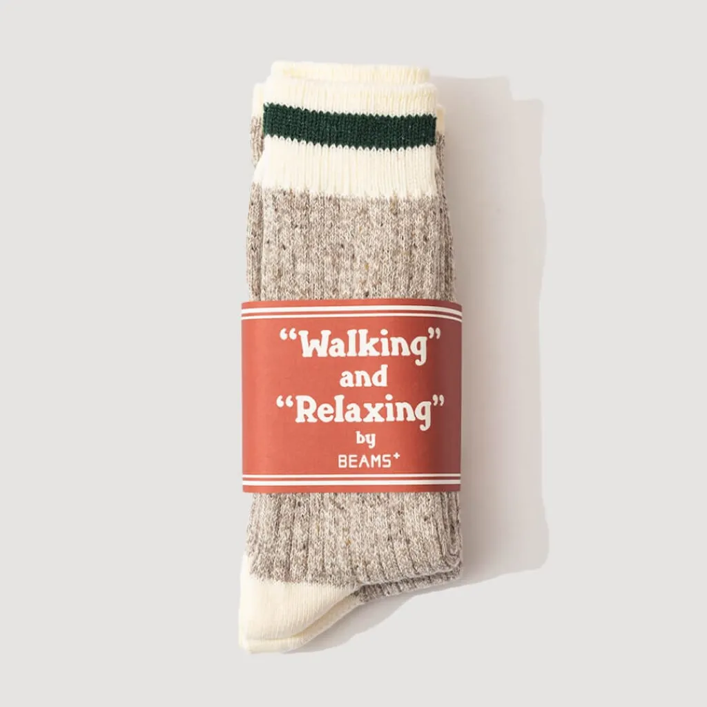 Socks|Beams Plus Ragg Socks 2 Pack - Green Line