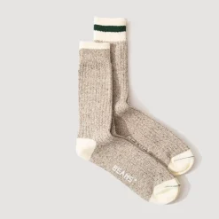 Socks|Beams Plus Ragg Socks 2 Pack - Green Line