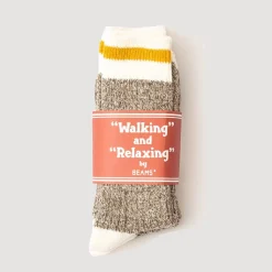Socks|Beams Plus Ragg Socks 2 Pack - Yellow Line