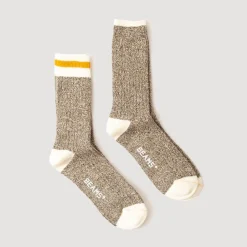 Socks|Beams Plus Ragg Socks 2 Pack - Yellow Line