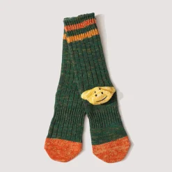 Socks|Kapital Rainbow Happy Heel Socks - Green