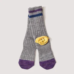 Socks|Kapital Rainbow Happy Heel Socks - Grey