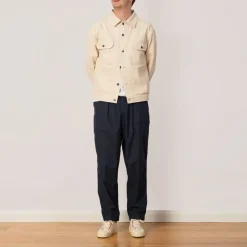 Trousers|Universal Works Recycled Poly Tech Pleated Track Pant - Navy