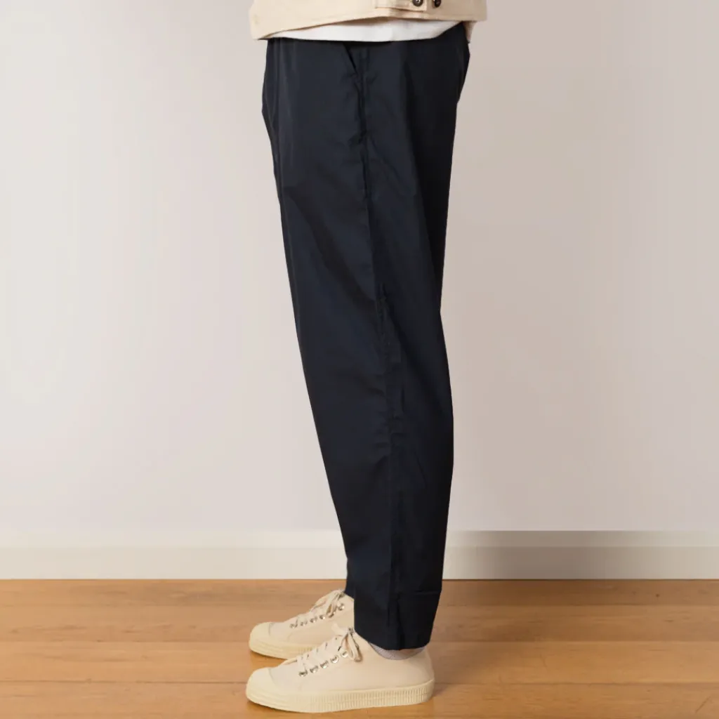 Trousers|Universal Works Recycled Poly Tech Pleated Track Pant - Navy
