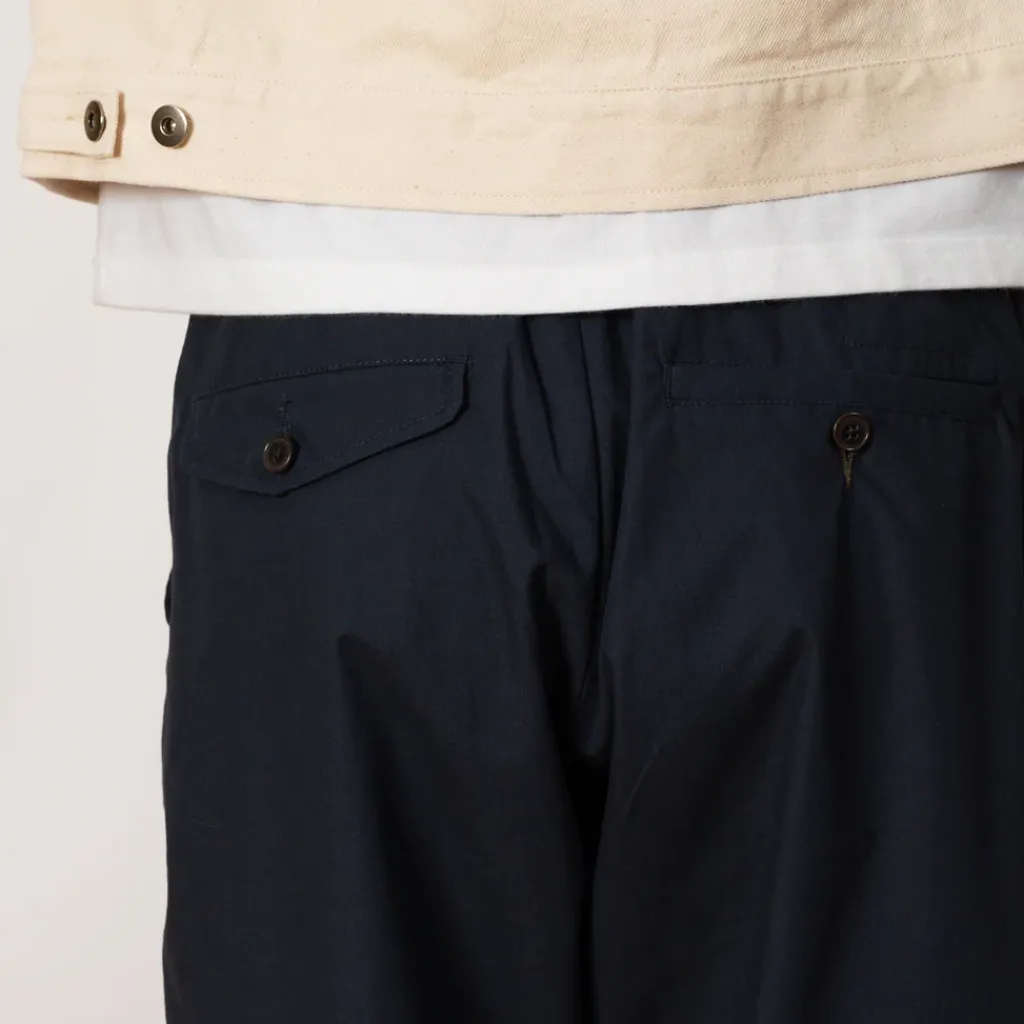 Trousers|Universal Works Recycled Poly Tech Pleated Track Pant - Navy