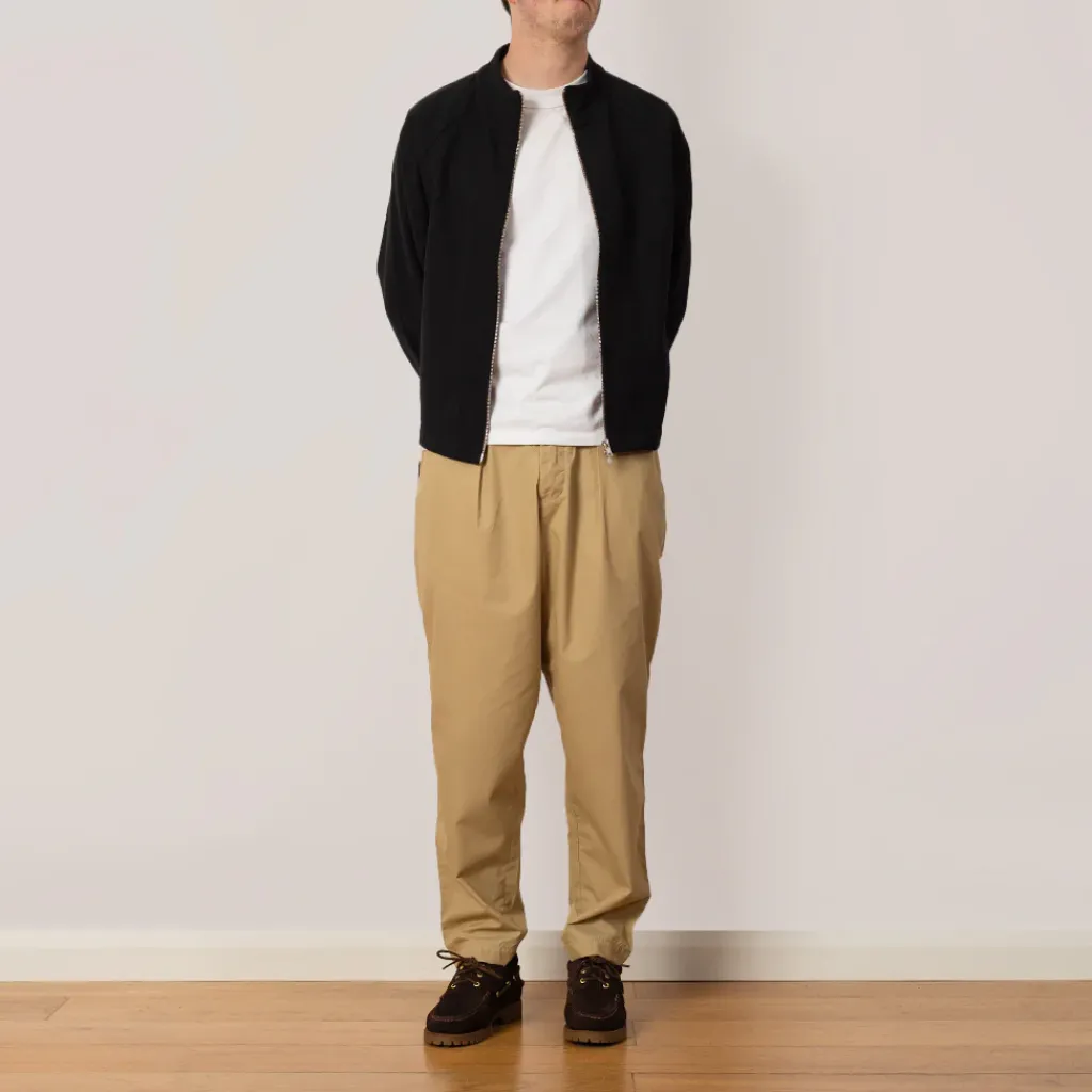 Trousers|Universal Works Recycled Poly Tech Pleated Track Pant - Sand
