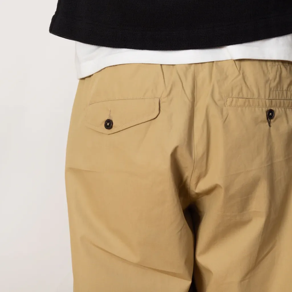 Trousers|Universal Works Recycled Poly Tech Pleated Track Pant - Sand