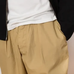 Trousers|Universal Works Recycled Poly Tech Pleated Track Pant - Sand