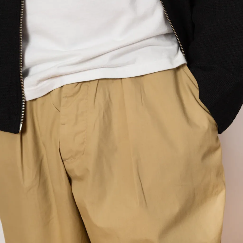 Trousers|Universal Works Recycled Poly Tech Pleated Track Pant - Sand