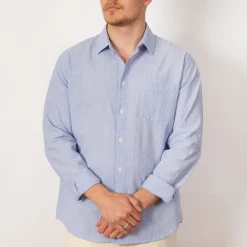Shirts|Folk Relaxed Fit Shirt - Blue Texture
